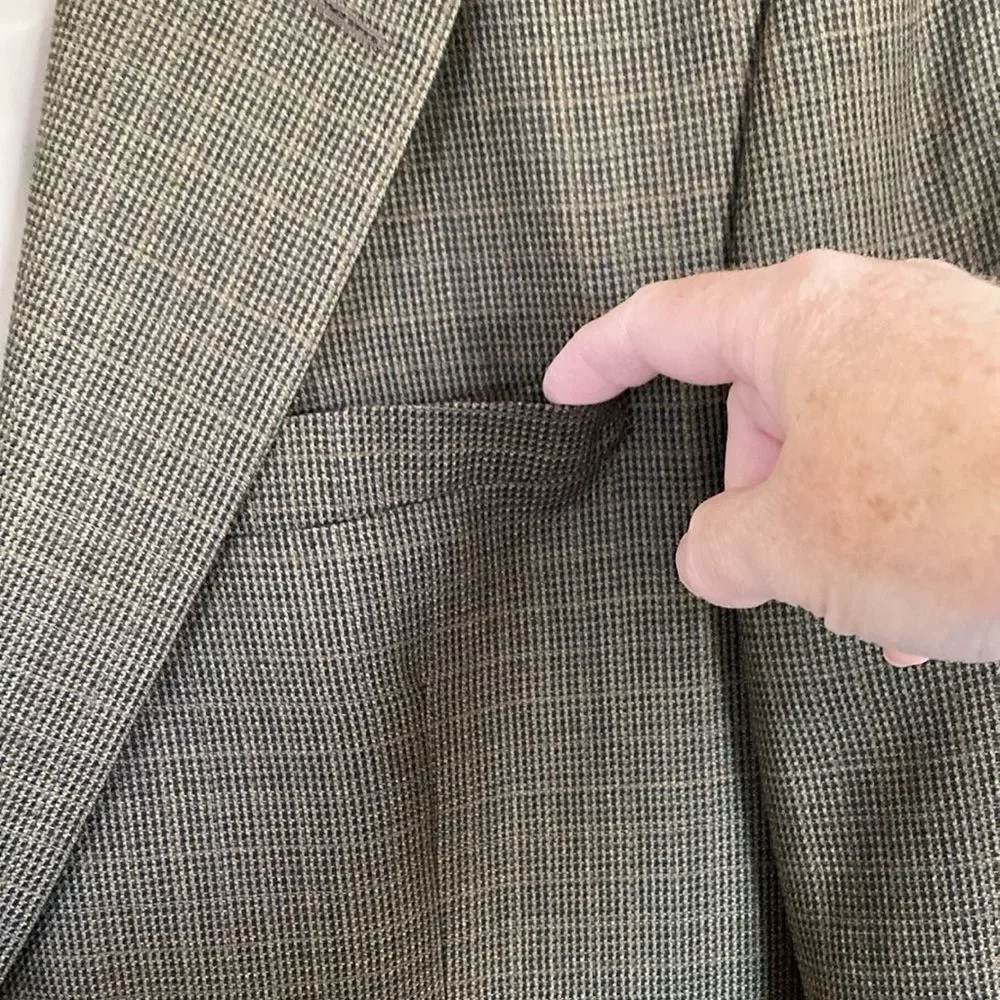 Lauren Ralph Lauren Mens Sport Coat Blazer 40S Brown Tattersall Wool‎
